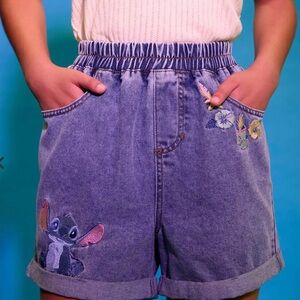 Her Universe Disney Lilo & Stitch Elasticated Blue Denim Shorts